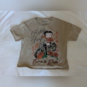 Betty Boop Tan Cotton T-Shirt